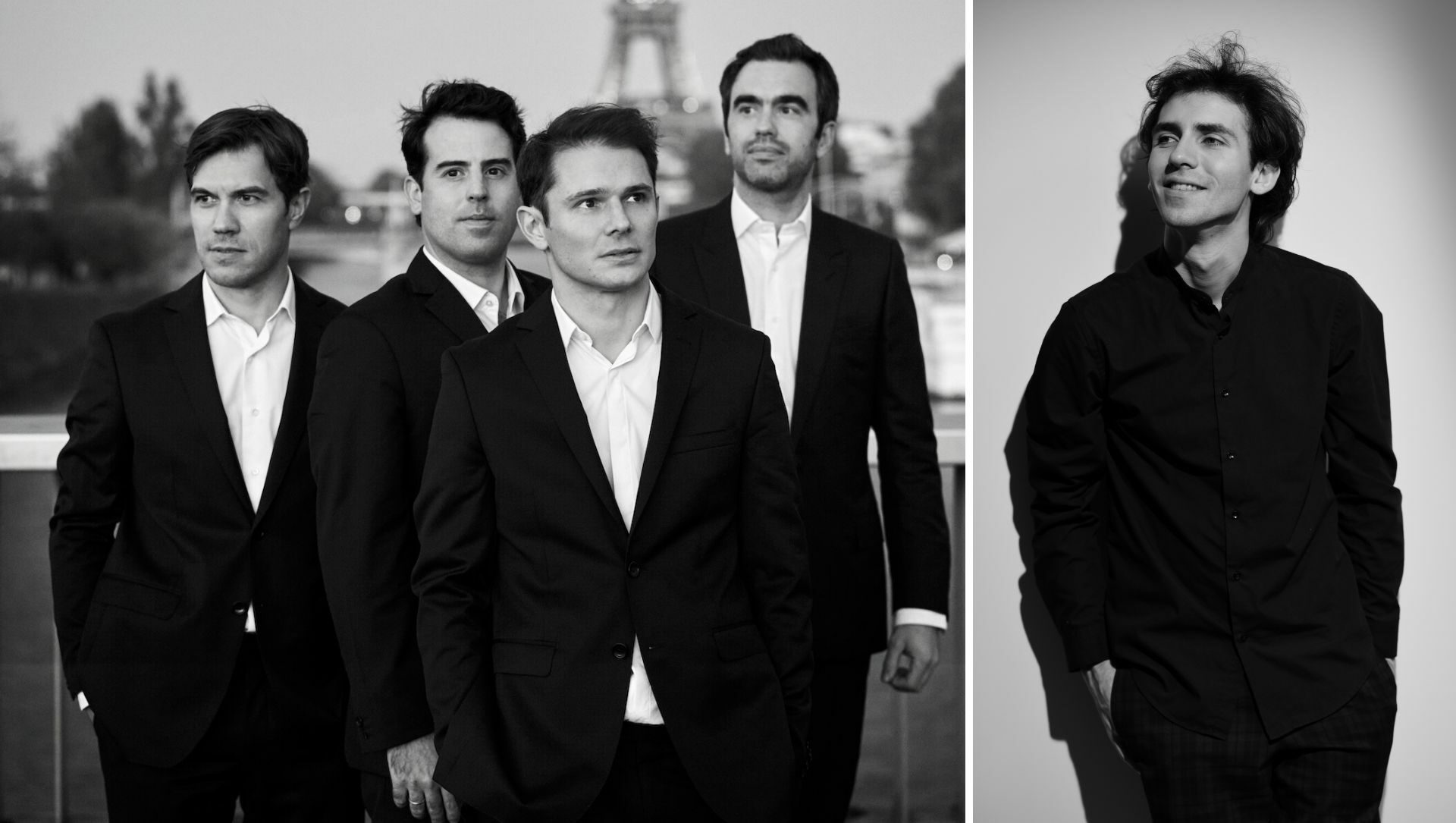 Jérome Bonnet, Sasha Gusov | © Quatuor Modigliani, Alexandre Kantorow Quatuor Modigliani, Alexandre Kantorow | © Quatuor Modigliani, Alexandre Kantorow